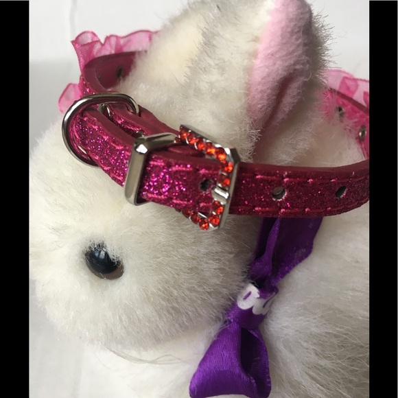 Collar-Pink,Red,Ruffles,Sparkles,Stones-Small - Picture 1 of 8